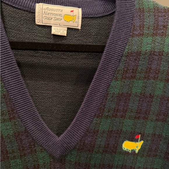 Augusta National Golf Shop Masters Plaid Sweater Vest Men’s Large Cotton V-Neck - Picture 3 of 3